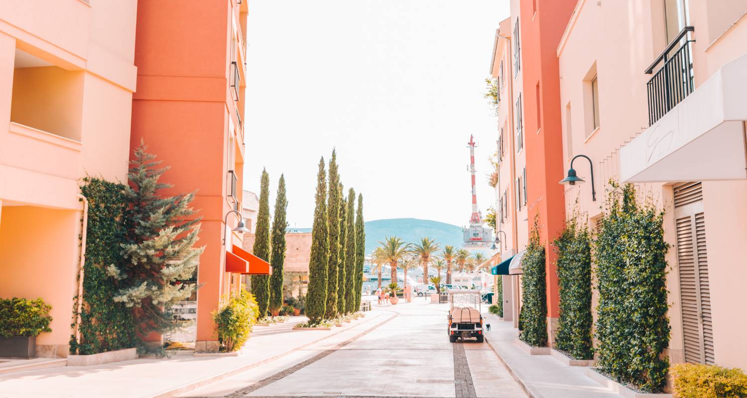 A quiet and safe street in a Montenegrin coastal town